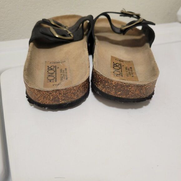 Honors Womens Size 10M  Suede Slides Flat Black. - Picture 4 of 7